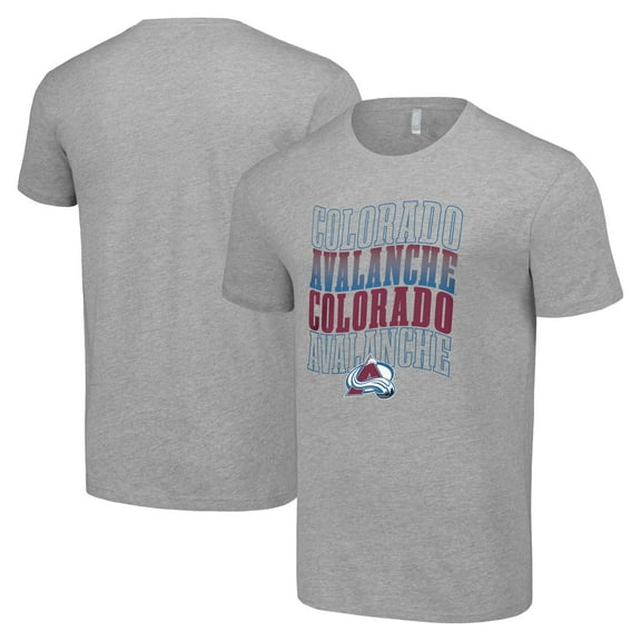 Men's Starter Heather Gray Colorado Avalanche Four Team Name Logo T-Shirt