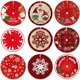 thumbnail image 2 of Falda de árbol de navidad roja, cubierta de pie de Papá Noel, copo de nieve, alfombra de árbol de Navidad, decoraciones de alfombrilla Base, 90Cm, 2 of 4
