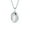 Silver-A, variant on Womens Vintage Style Floral Design Small Oval Shape Photo Locket Necklace Pendant .925 Sterling Silver