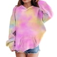 thumbnail image 6 of Mercatoo Oversized Gradient Color Hoodies for Girls Long Sleeve Cotton Pullover Hoodie Sweatshirts Trendy Cute Teen Kids Clothes, 6 of 7