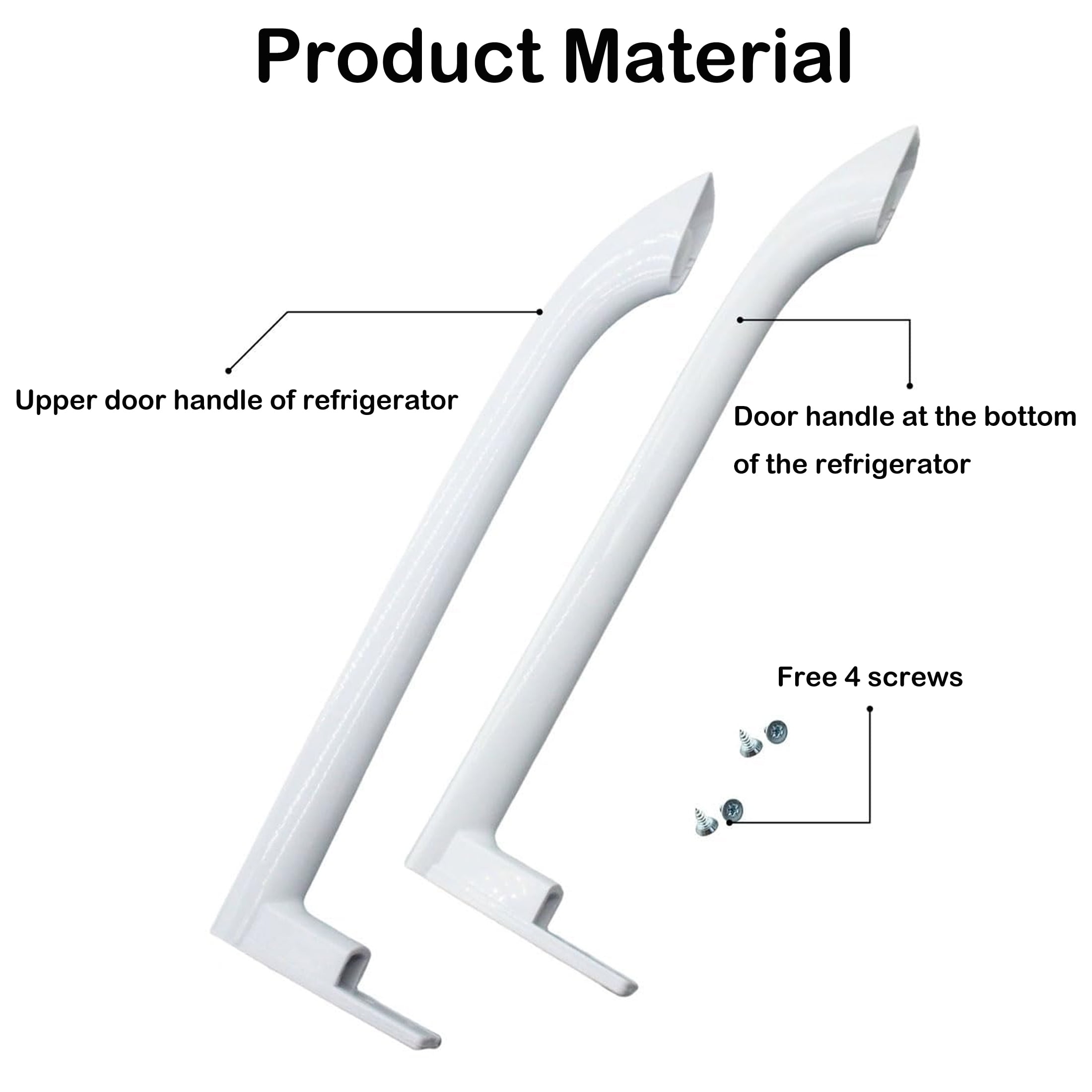 MOTMAX 5304486359 Refrigerator Door Handle Set Compatible with Frigidaire, Replaces 5304506469 5304504507 242059501 242059504 (2 Pcs)