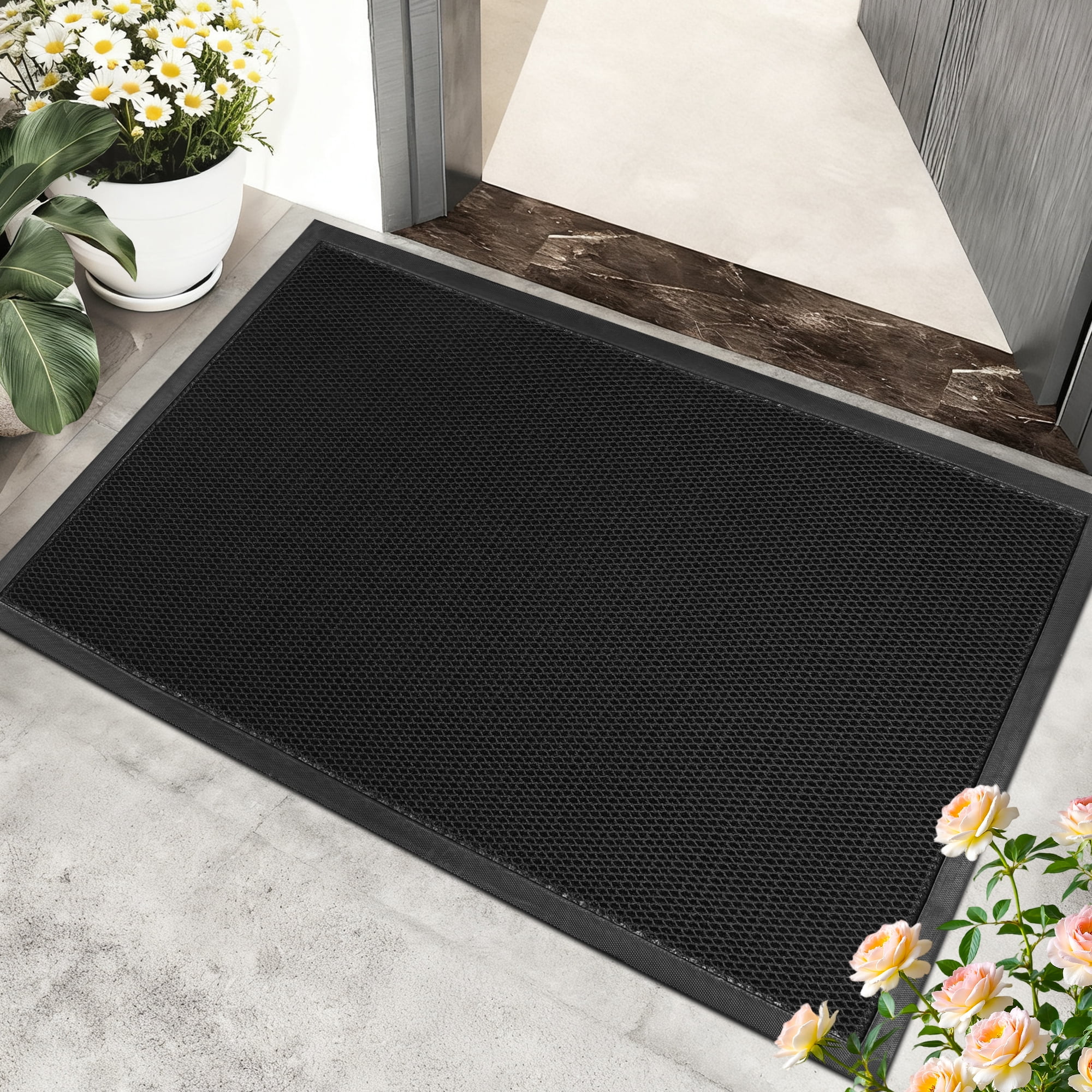A1HC All Rubber Stud Fingertip Entrance Mat - 36x70 Inch, Heavy Duty For Indoor/Outdoor Doors