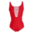 thumbnail image 4 of Bathing Suit For Women- "Women's Chic Neck Swimsuit Color Straps Open Back Triangle Design", Bikini Femme, 4 of 5