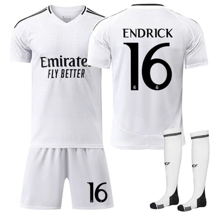 24/25 White Home Soccer Activewear Print No.16 Endrick Fans Training Football Jerseys Kits