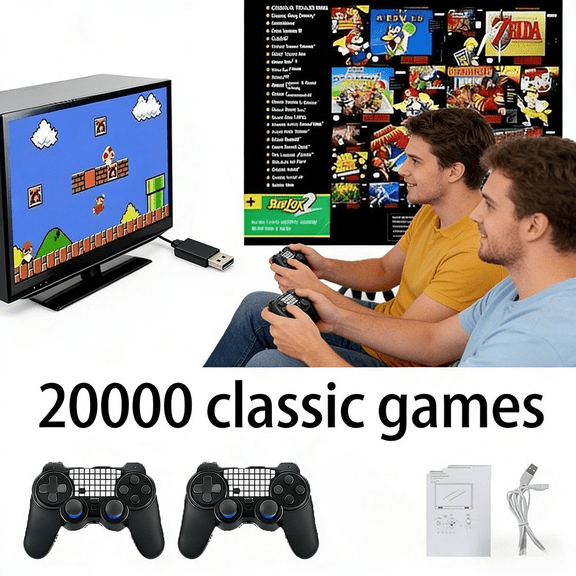 Retro Console, Retro 4k Gaming Stick Pro, Retro Console Gamepad Controller for Boy Gift, Home Game, Entertainment (64)