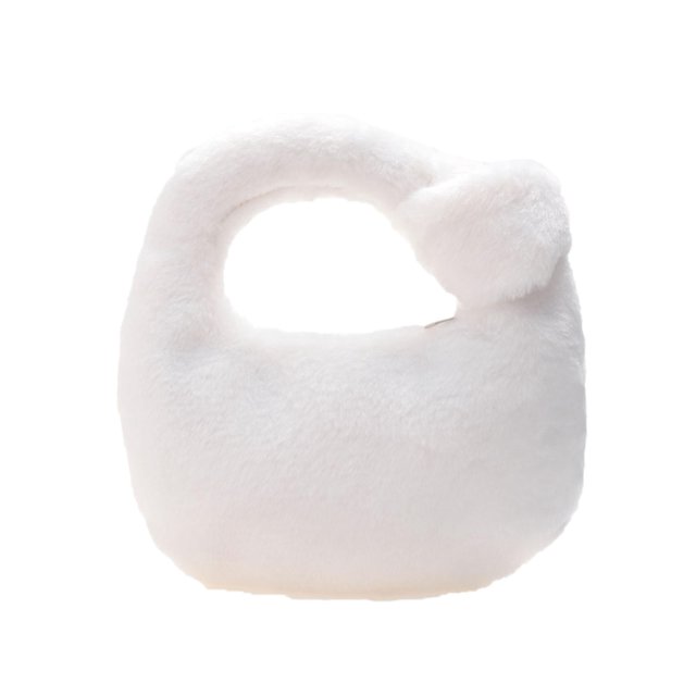 Felpa Color Sólido Nube Bolso Mujer Invierno Pequeño Monedero (blanco)