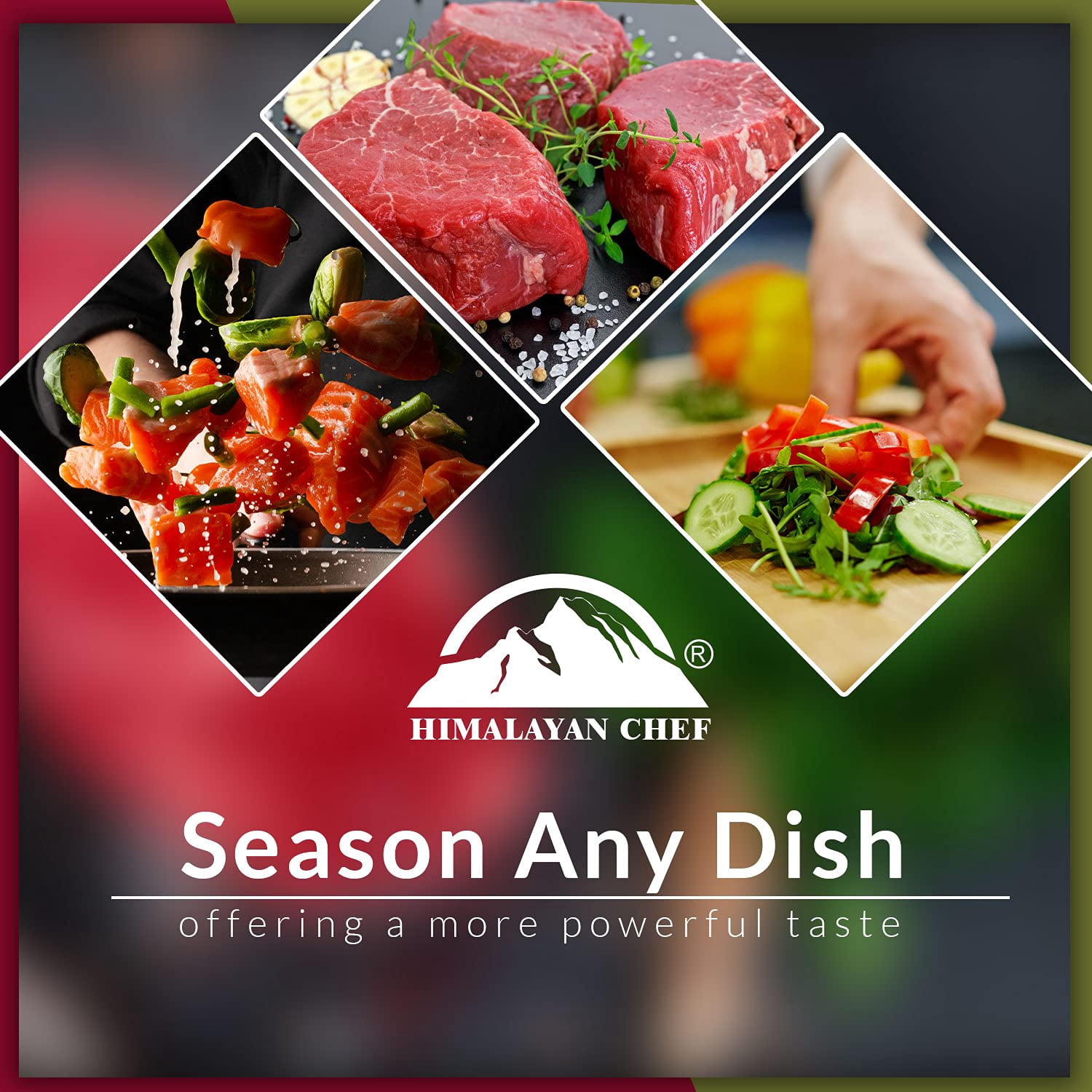 Himalayan Chef Pink Salt, Coarse Grain, All Purpose Seasoning and Grinder Refill 1 lb (Pack of 6)