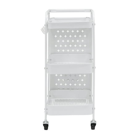 Studio Designs - Streamline 3-Tier Metal Multiuse Organizer Cart - White