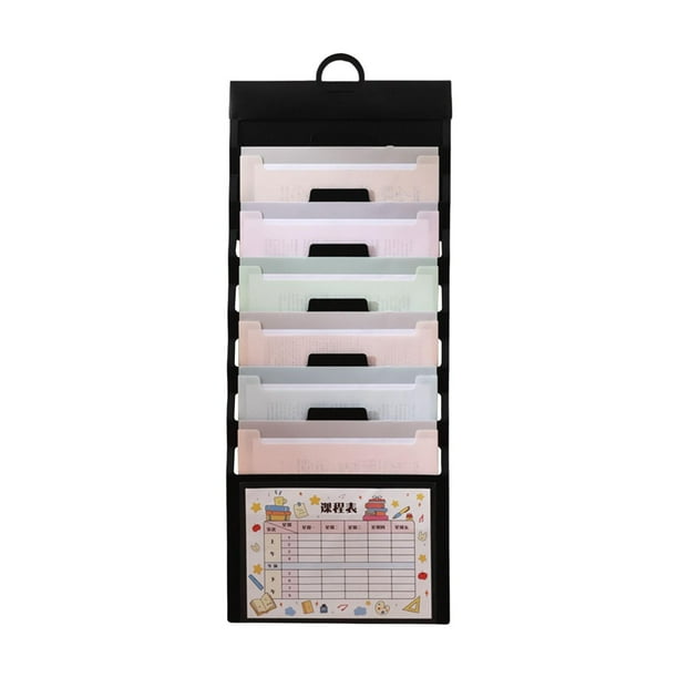 Organizador de archivos de pared para colgar, portadocumentos de 6 niveles, multiusos, resistente y portátil vistoso