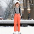 thumbnail image 2 of HCNTES Boys Girls Snowsuit Bib Overalls Children's Insulated Winter Wear with Adjustable Shoulder Straps(A-Orange,10-12 Years), 2 of 9