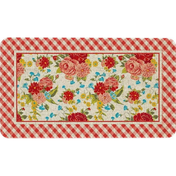 Flower Design Bathroom Rugs, Extra Soft and Absorbent Microfiber Pioneer Flower Woman Bath Mat, Non-Slip, Quick Dry Shaggy Bath Carpet, Suitable for Bathroom Floor, Tub, Shower 17x30 Inch