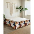 thumbnail image 2 of Abstract Graffiti Circle Bed Skirt Queen Size 16 Inch Drop, Vintage Brown Blue Minimalist Art Wrap Around Dust Ruffle Bedskirts, Wrinkle & Fade Resistant Easy Fit Bedskirt with Adjustable Elastic, 2 of 8