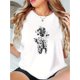 thumbnail image 1 of Halloween Floral Skull Print Short Sleeve Crew Neck T-shirt, Casual Sports Short Sleeve Crew Neck Summer Top, Women's Clothing, 1 of 6