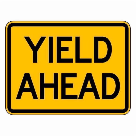 Lyle Yield Ahead Traffic Sign,18" x 24" W3-2P-24HA