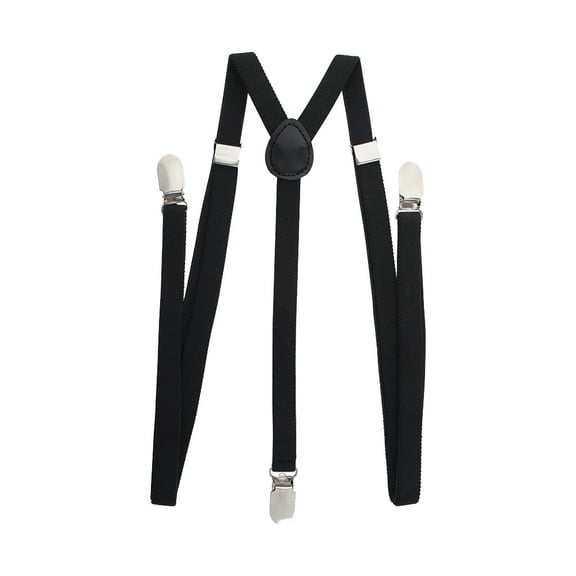 Toptie Men's Skinny Suspenders Clip-End Adjustable Y-Back 1/2 inch Suspender-Black