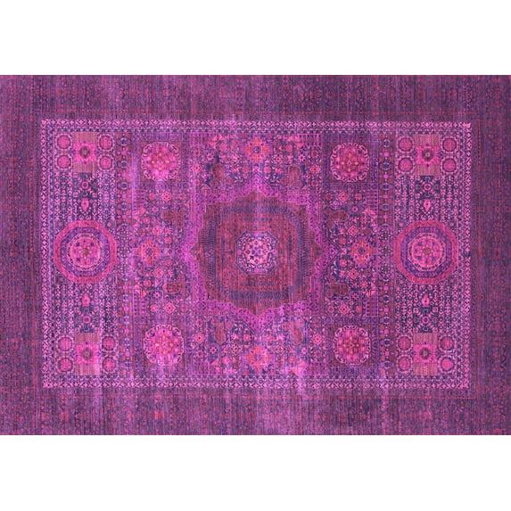 Ahgly Company Indoor Rectangle Abstract Pink Modern Area Rugs, 2' x 5'