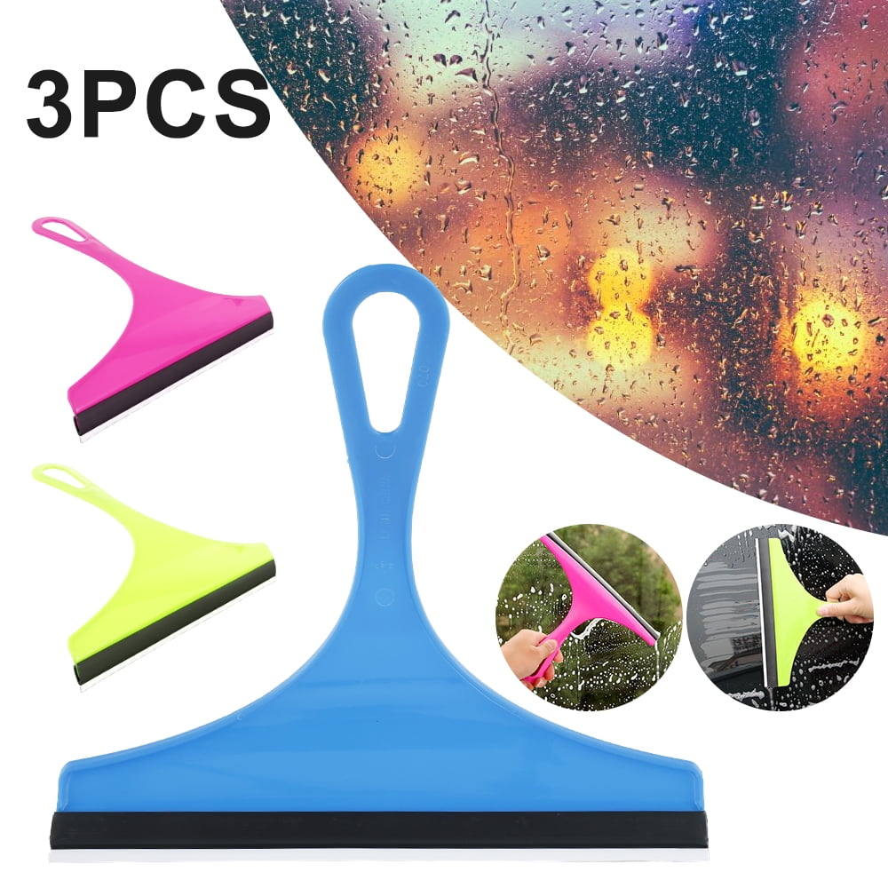3Pcs Shower Squeegees Rubber Wiper Window Glass Squeegee Door Brush