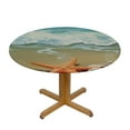 thumbnail image 3 of JEUXUS  Splashing Waves On The Beach Elastic Edged Fitted Tablecolth Round Fitted Table Cover Waterproof Table Cloth for Home Outdoors Decorate, 3 of 7