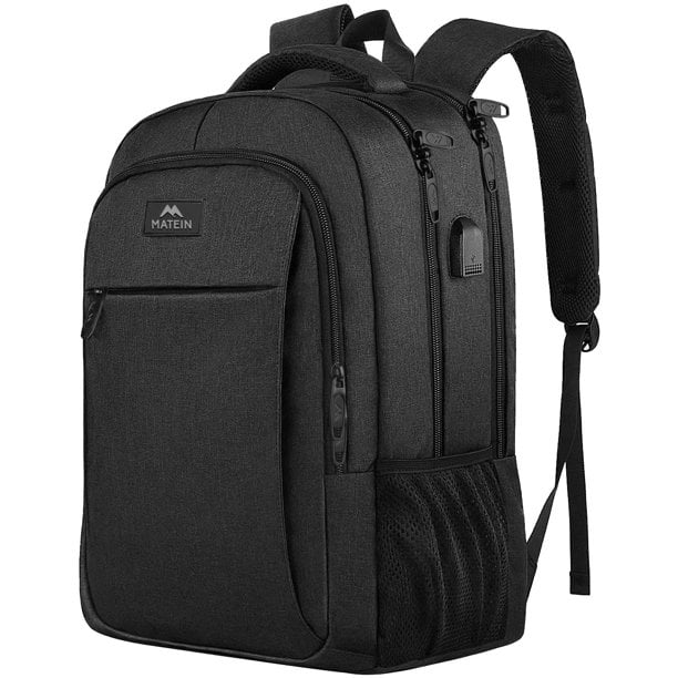 Matein 15.6 Laptop Bag Cute Pink/Black & White Striped Padded RFID Bow  Lightwei