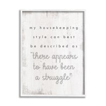 Stupell Industries Funny Housekeeping Style Phrase Typography Painting White Framed Art Print Wall Art, 16 x 20