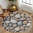 thumbnail image 2 of Round Rug 7Ft Washable Non-Slip, Pebble Stone Circle Area Rugs for Living Room Bedroom, Modern Minimalist Nature Art Aesthetics Indoor Floor Mats Carpet Runner for Home Decor Aesthetic, 2 of 8