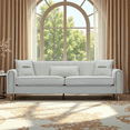 thumbnail image 2 of Newest 87.4" Cream White Upholstered Sofa - 3-Seater Couch with Pocket Springs for Living Room & Primary Seating Area​, 2 of 26