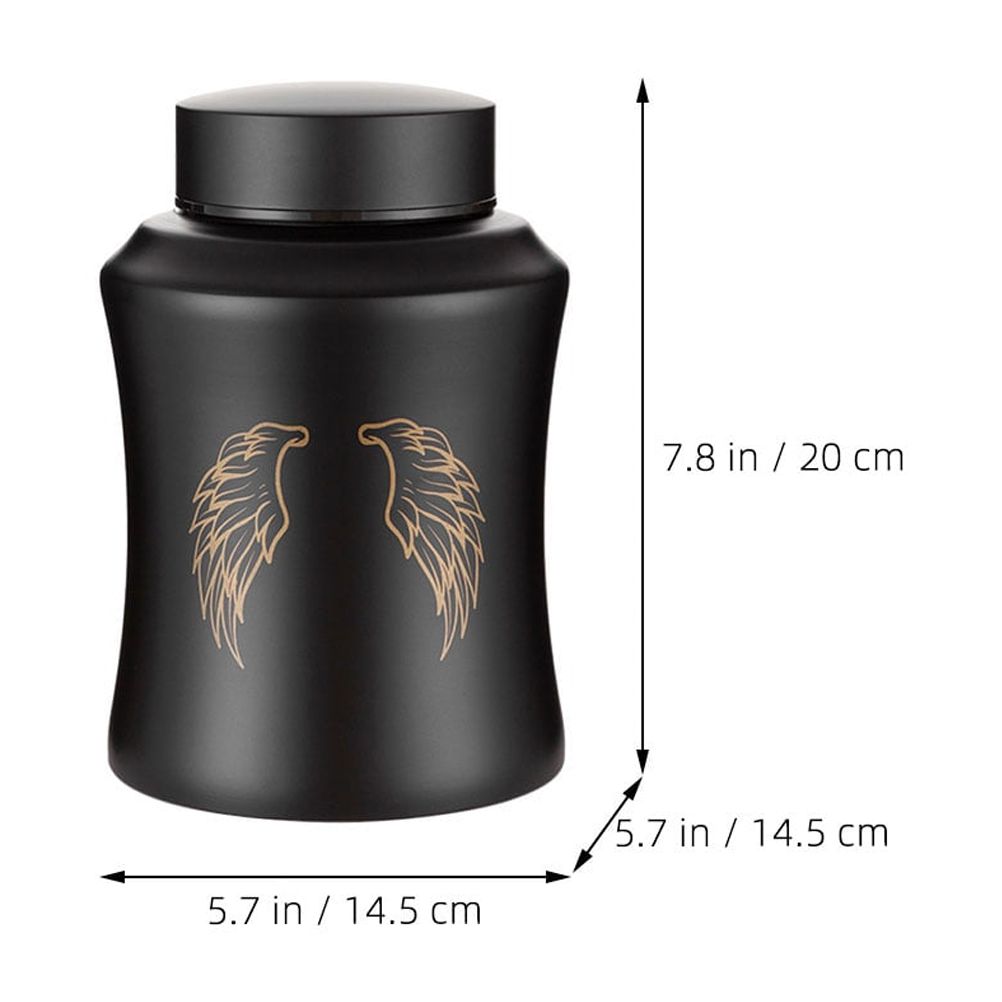Tineasur Black Metal Pet Urn, Portable Keepsake, Good Hand Feeling, Home Use