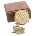 thumbnail image 4 of Roorkee Instruments India Brass Engraved Yellow Color Compass with Wooden Box, 4 of 6