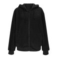 thumbnail image 6 of Women's Winter Fleece Jacket Zip Up Hooded Sherpa Fuzzy Coat Solid with Pockets Warm Fluffy Outerwear, 6 of 6