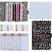 Leopard Cash-Envelope Budget Binder Organizer - Mini Binder Set with 12 Pieces A6 Zipper Pouch, Expense Tracker & 18pcs