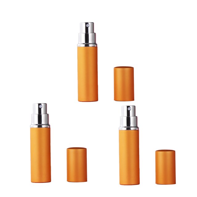 3 botellas de perfume portátiles de cabeza plana con tubo de aluminio de 10 ml