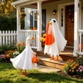 thumbnail image 4 of JHyouerji Goose Outfit Halloween Ghost Cape Costume with Pumpkin for Porch Lawn Goose Statue Outdoor Yard Decor, 4 of 5
