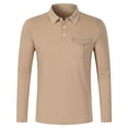 thumbnail image 1 of Blusa y camisa de manga larga con cuello vuelto para hombre, informal, de moda, con botones y bolsillo., 1 of 7