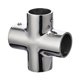 thumbnail image 1 of Conector de tubo marino, pieza de repuesto de acero inoxidable 316, resistente a la intemperie, fácil de instalar, accesorio de pasamanos para barco, Plano de 4 vías, 1 of 7