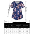 thumbnail image 5 of Plus Size Tops for Women Short Sleeve Buttons Up Blouses Flowy Floral Tunic Tops, 5 of 9