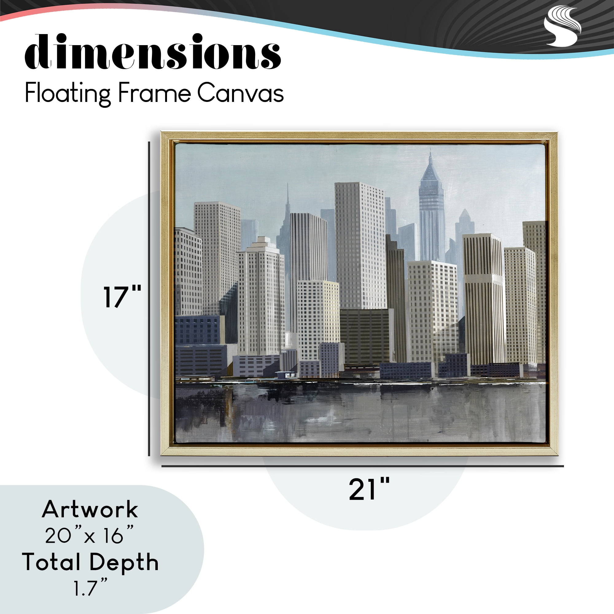 Stupell Industries New York City Sans Bridge Gold Framed Floater Canvas Wall Art, design by Lorenzo Collective