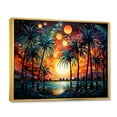 thumbnail image 2 of Designart "Colorful Sunset Palm Trees in Serene Beauty I" Palm Trees Floater Framed Canvas Print, 2 of 7