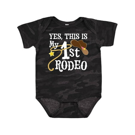 

Inktastic Yes This is My 1st Rodeo- Cowboy Hat and Lasso Boys or Girls Baby Bodysuit