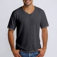 thumbnail image 2 of Mens Traditional Lightweight Short Sleeve T-Shirt with Exquisite Button Closure Design for Casual Wear, 2 of 9