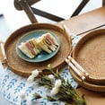 thumbnail image 3 of 1PC Rattan Woven Basket Practical Picnic Ratten Tray Outdoor Storage Basket Portable Picnic Basket (Medium, Diameter 28x3.5cm), 3 of 7