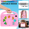 thumbnail image 4 of Case for Samsung Galaxy Tab S10 Lite/ S10 FE/ S9 FE 5G 10.9"/ Tab S9 11 Inch Letter Pattern Portable Kids Shockproof Cover with S Pen Holder and Shoulder Strap, 4 of 9