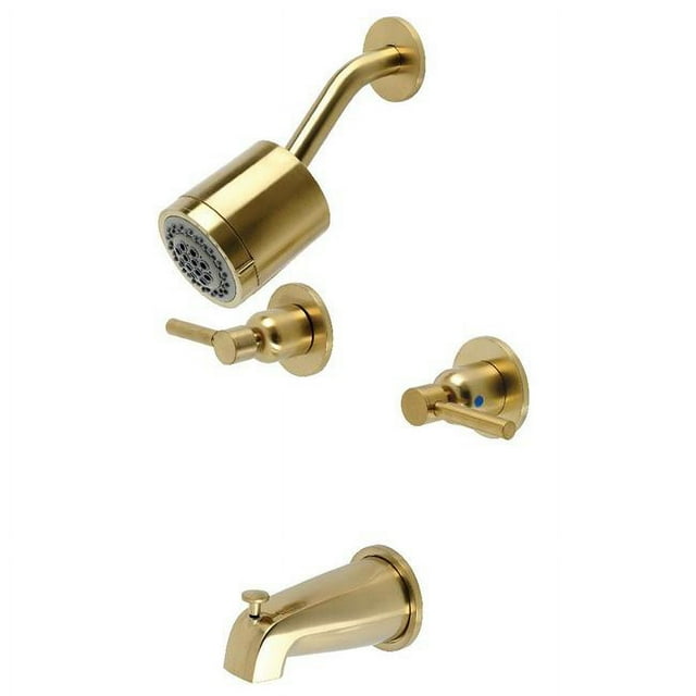Kingston Brass KBX8147DL Concord Two-Handle Tub & Shower Faucet, Brushed Brass