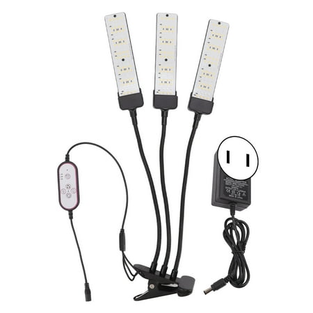 

Grow Clip Light Full Spectrum Plant Growth Lamp Three Heads LED 100-240V For Succulent US Plug