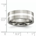 thumbnail image 5 of Titanium Sterling Silver Inlay Flat 8mm Polished Band, 5 of 9