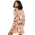 thumbnail image 2 of FORMRS Womens Long Sleeve Nightgowns Crew Neck Sleep Shirt Soft Pajamas Sizes S-3XL, Pink Christmas Santa, 2 of 8