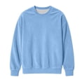 thumbnail image 6 of WAVSUF Boys Solid Sweatshirt, Loose Fit Long Sleeve Round Neck Winter Warm Comfort Pullover Blue 7-8, 6 of 9