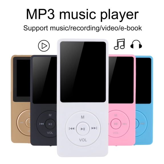 Joernso MP4 Player with 16GB SD Card Lossless Music Built-in Speaker Voice Recorder High-Quality Sound Player