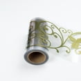 thumbnail image 4 of Dundee Deco MGAZB6003A Peel and Stick Damask Golden Vines Scrolls Self Adhesive Mirror Window Sticker Wallpaper Border Roll 33 ft X 4 in 10m X 10cm, 4 of 6