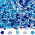 thumbnail image 1 of 1 caja de 2000 cuentas de vidrio facetadas azules de 5 colores, cuentas bicono de 4 mm, color AB, zafiro mixto, venta al por mayor., 1 of 6