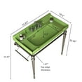 thumbnail image 5 of 36 Inch Wall Mounted Bathroom Console Sink with Green Ceramic Basin, Stainless Steel Support Legs, Towel Bar and 3 Faucet Holes in Chrome Finish for Space Saving Designs, 5 of 5